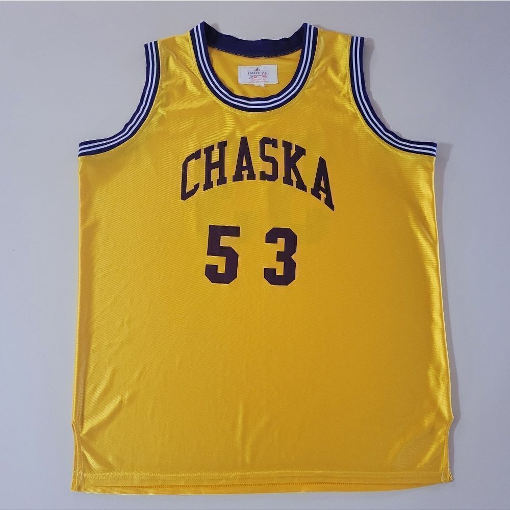 Chaska High School Hawks #53 Basketball Yellow Jersey